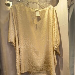 ODDY Cream Leopard Print Women's Blouse